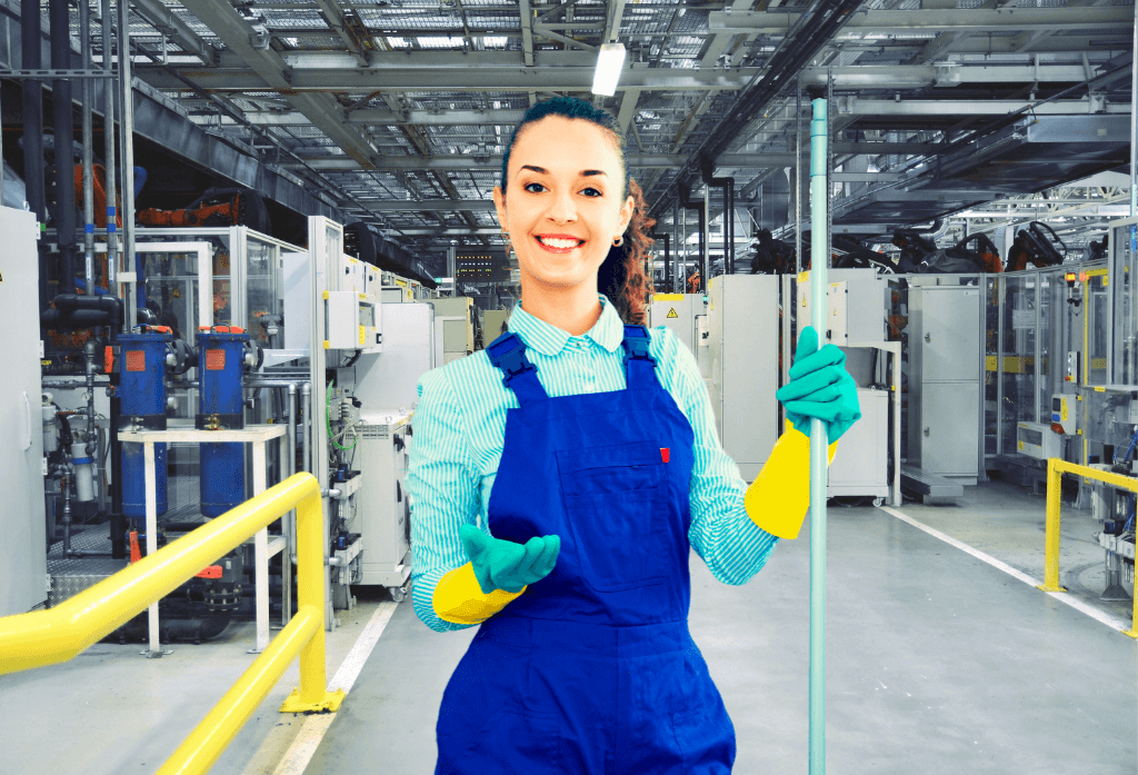 Prateleira com uma variedade de produtos de limpeza profissional da TopClean.