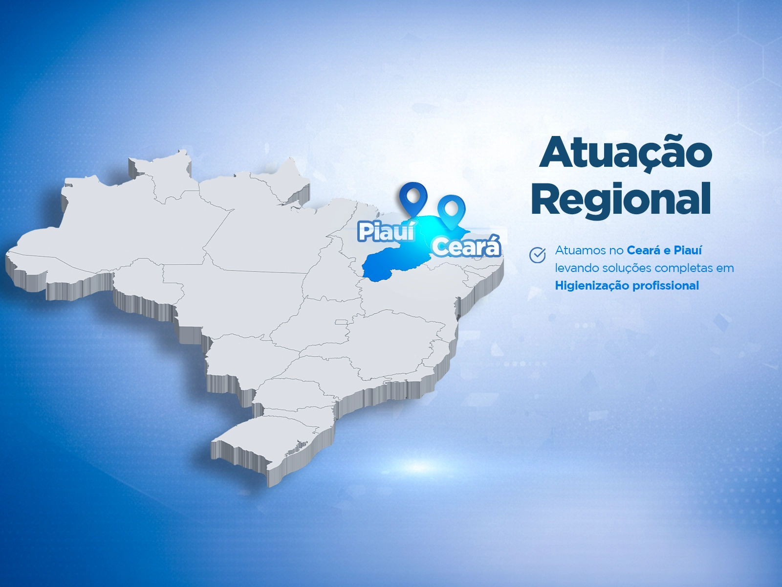 Mapa de Atendimento TopClean - Ceará e Piauí